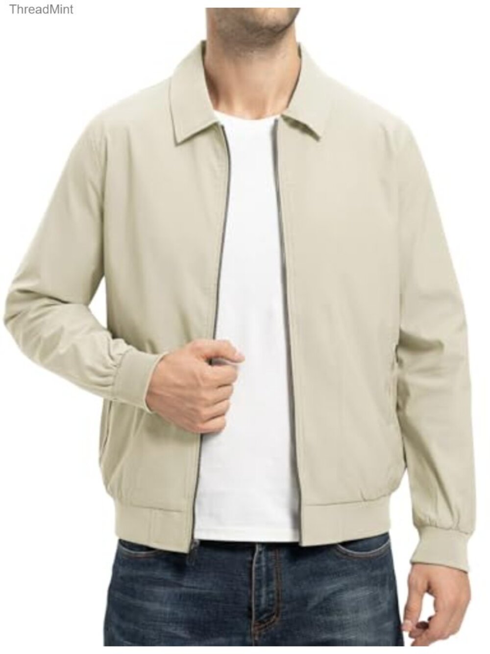 Mens Lightweight Windbreaker Jacket Track Jacket Fall Golf Coat